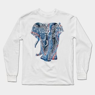 Ornate Asian Elephant In A Colorful Illustration Long Sleeve T-Shirt